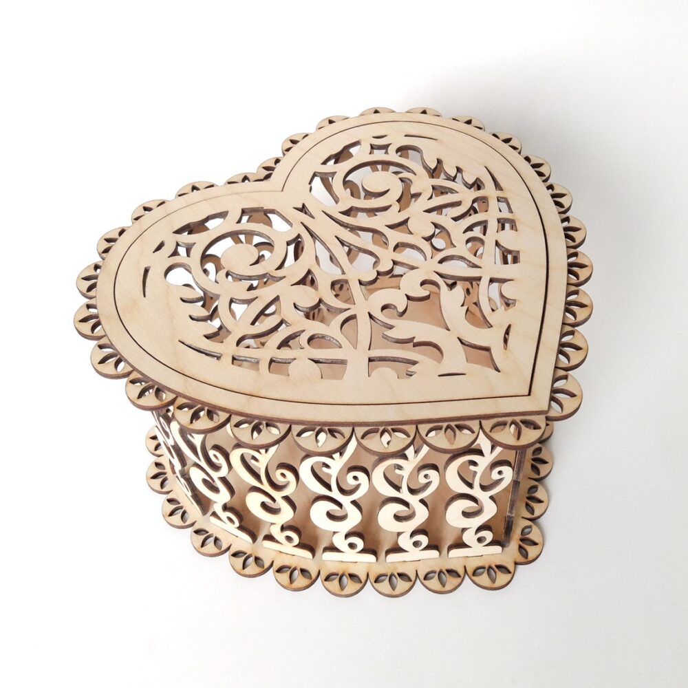 Laser Cut Heart Shaped Box File Decorative Heart Box Svg 1