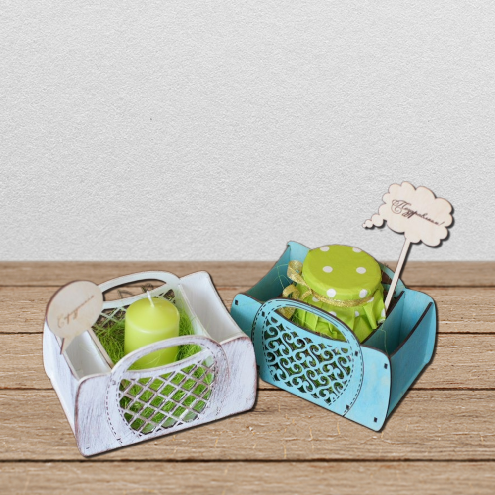 Laser Cut Basket Svg Organizer & Candle Holder Files 1