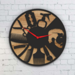 Laser Cut Hairdresser Wall Clock Svg Barber Shop Files