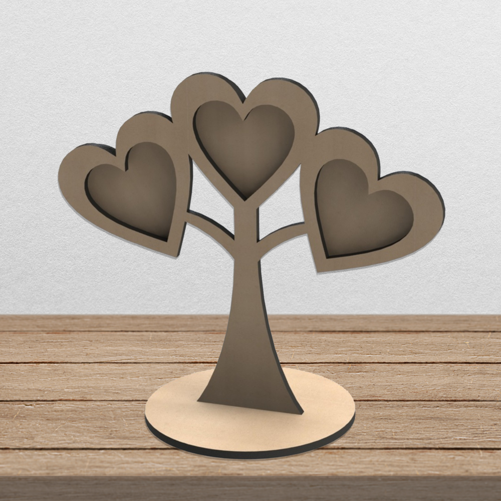 Laser Cut Heart Tree Svg Photo Frame Stand Files 1