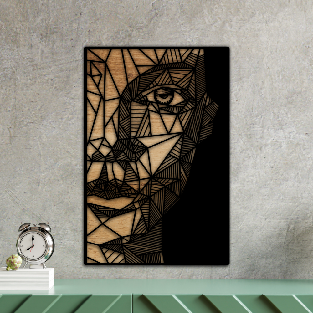 Laser Cut Geometric Women Face Svg Wall Decor File 1