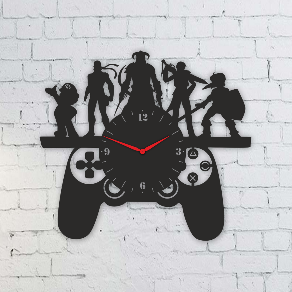 Laser Cut Gamer Wall Clock Game Pad Svg Files 1