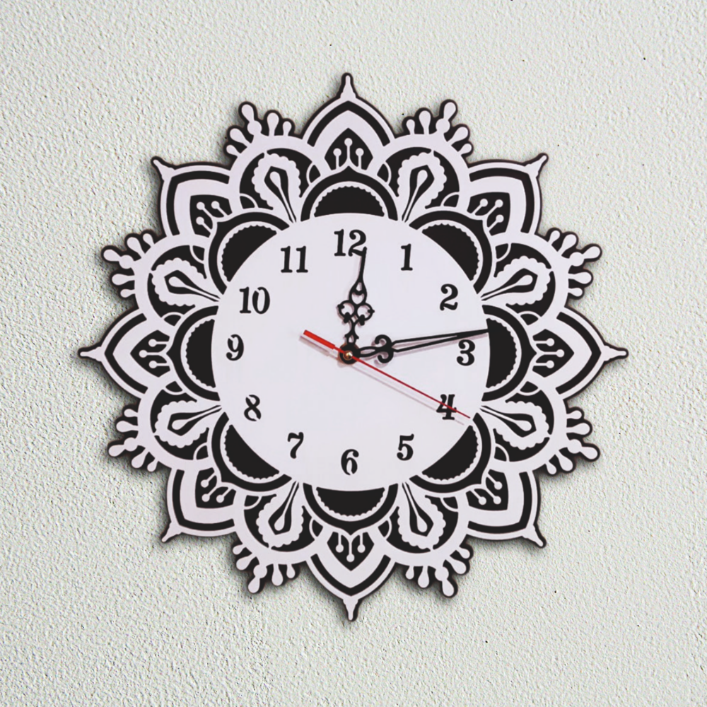 Laser Cut Lace Pattern Decorative Clock File 1