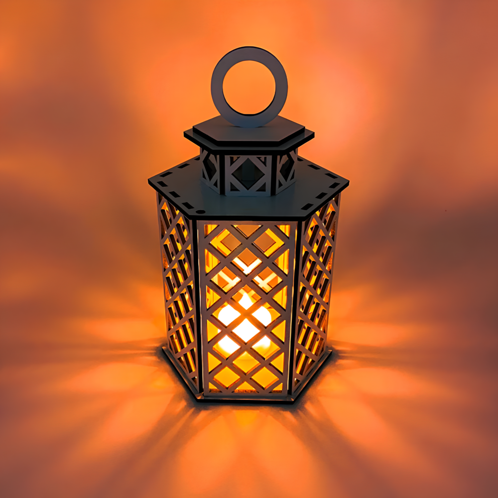 Laser Cut Lantern Candle Holder File Light Box Lamp Svg 2