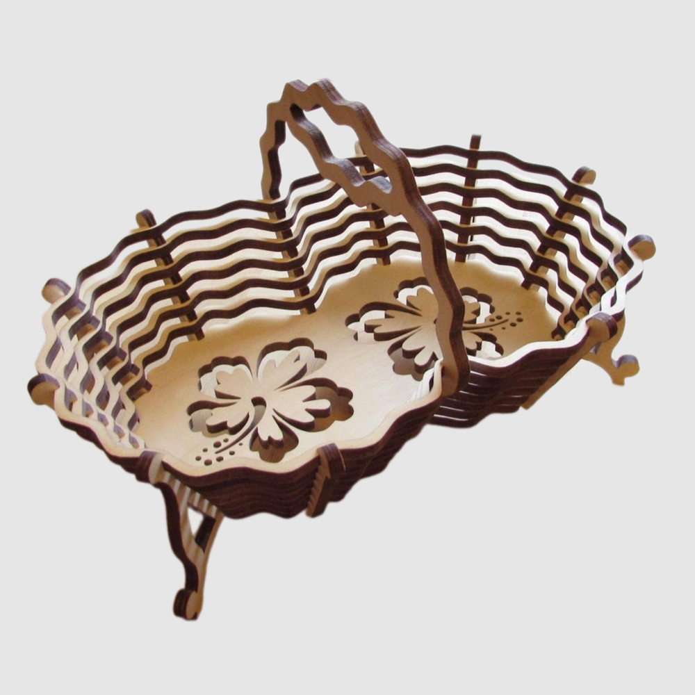 Laser Cut Wooden Basket File Easter Basket Template 2