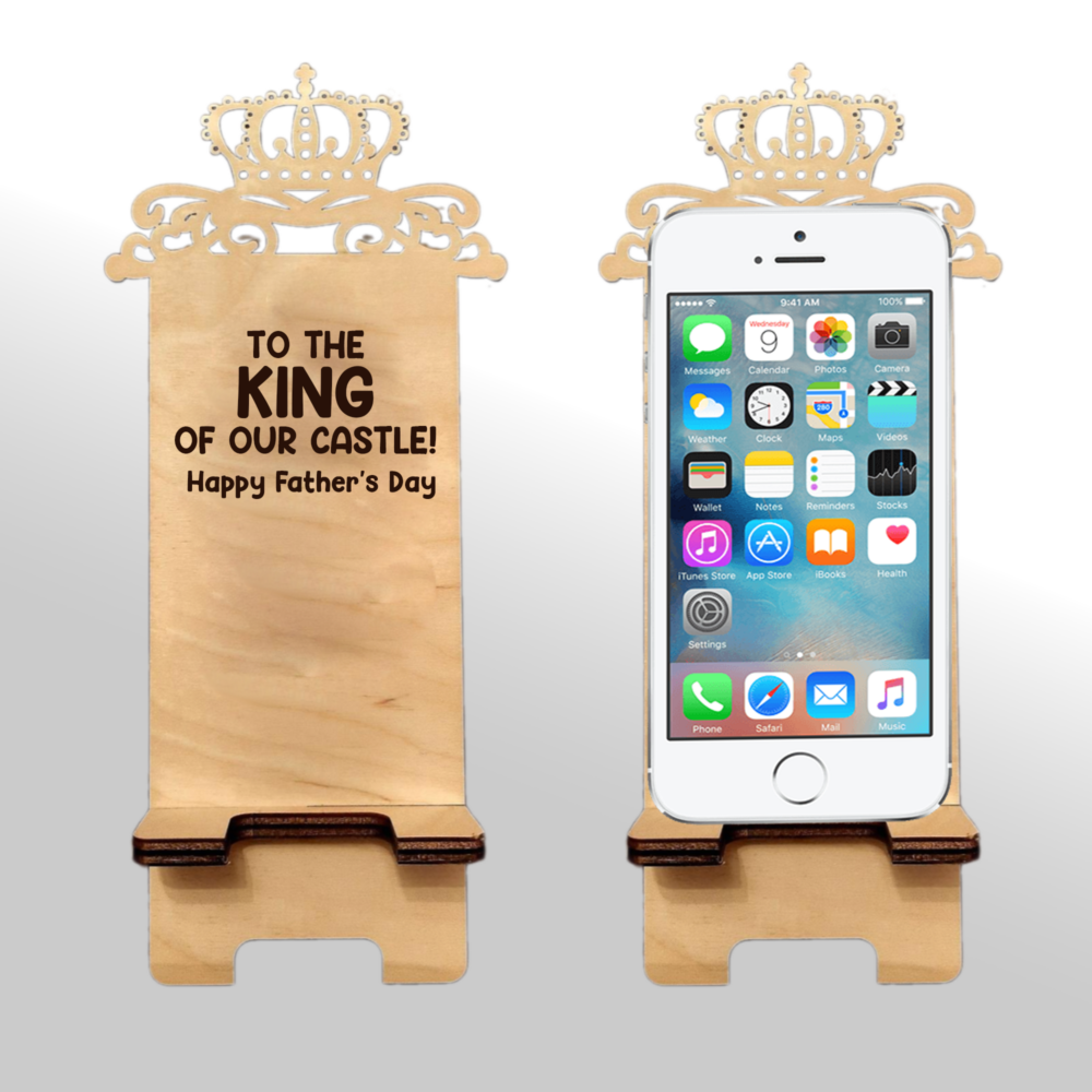 Laser Cut Father's Day Phone Holder File King Phone Stand Svg 1