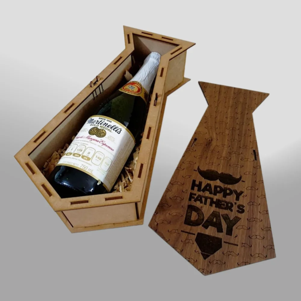 Laser Cut Father's Day Wine Box 3mm Svg Files 1