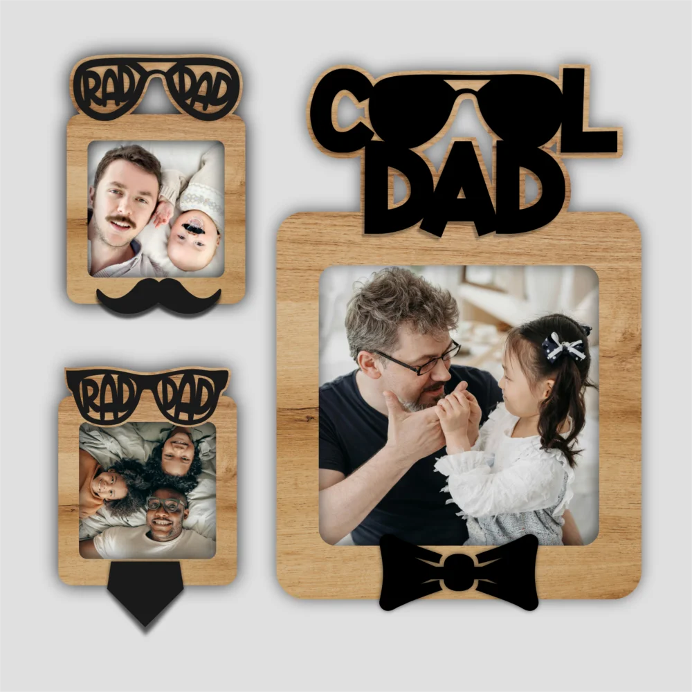 Laser Cut Father's Day Photo Frame File Magnets Svg 1