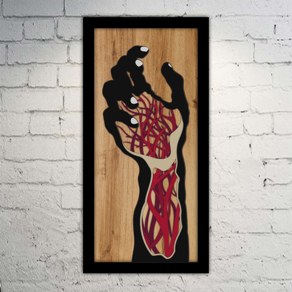 Laser Cut Multilayer Zombie Hand File Wall Art, Home Decor 1