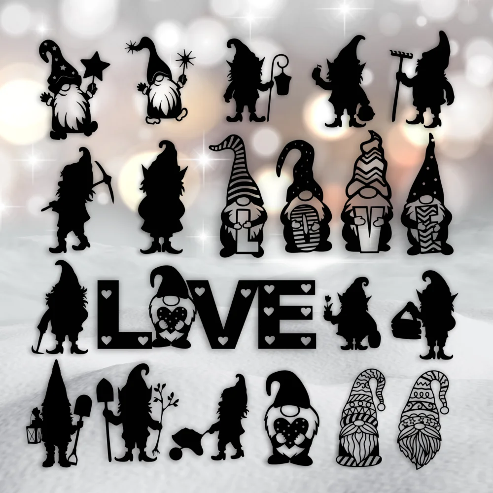 Laser Cut Gnome Bundle Files Christmas Svg 1