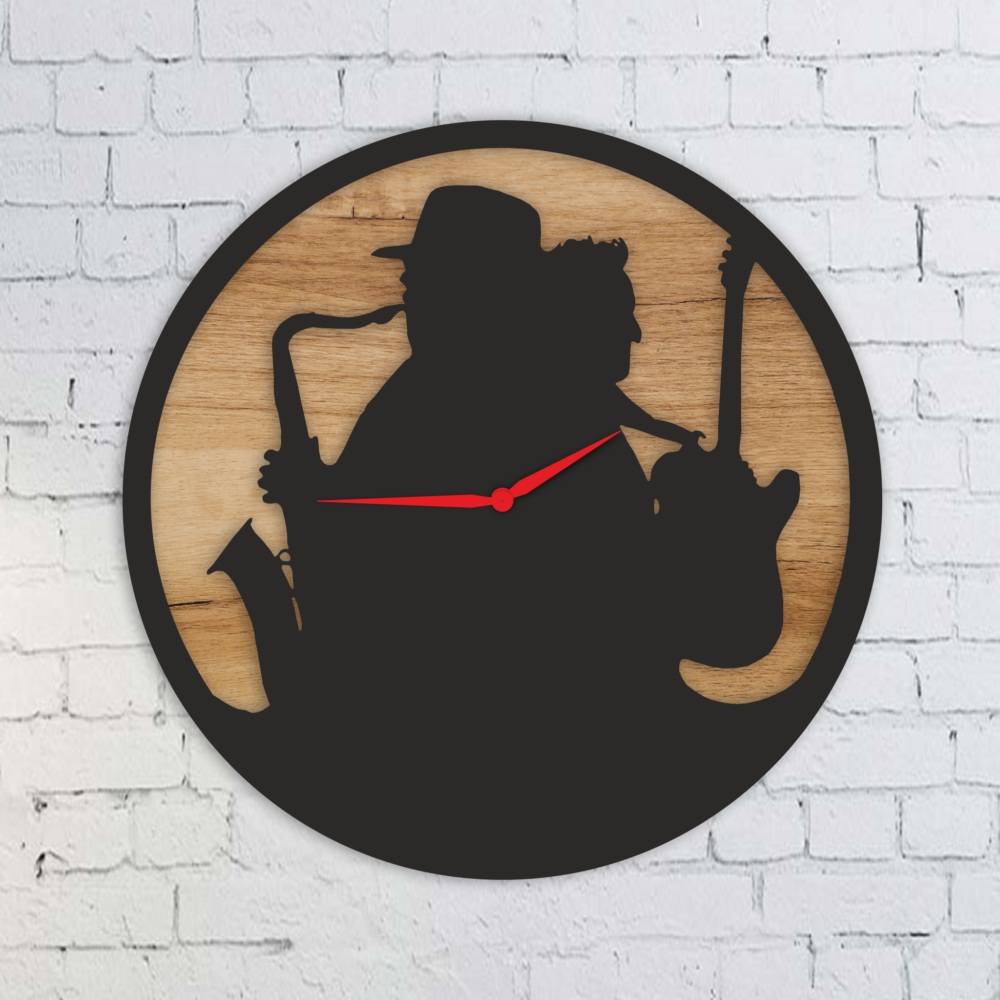 Laser Cut Musical Wall Clock File Clock Silhouette Svg 1