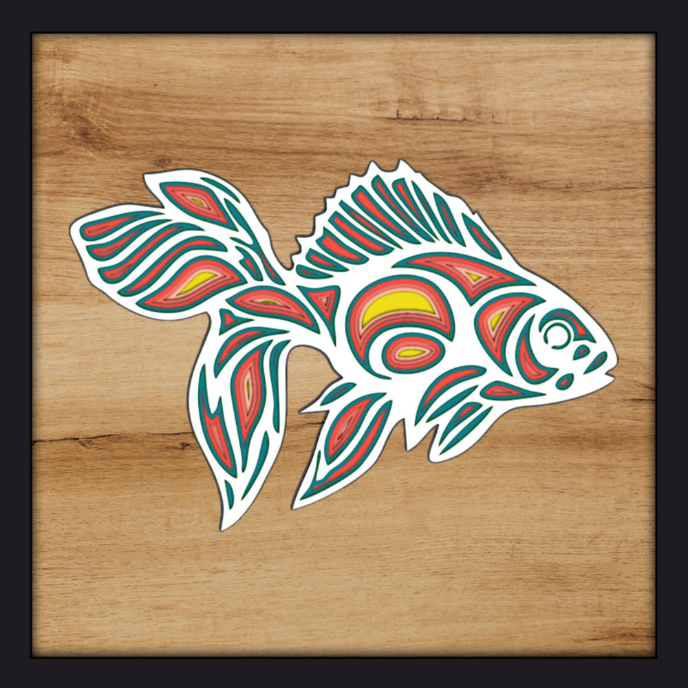 Laser Cut Multi Layer Fish Files Home Wall Art Svg 1