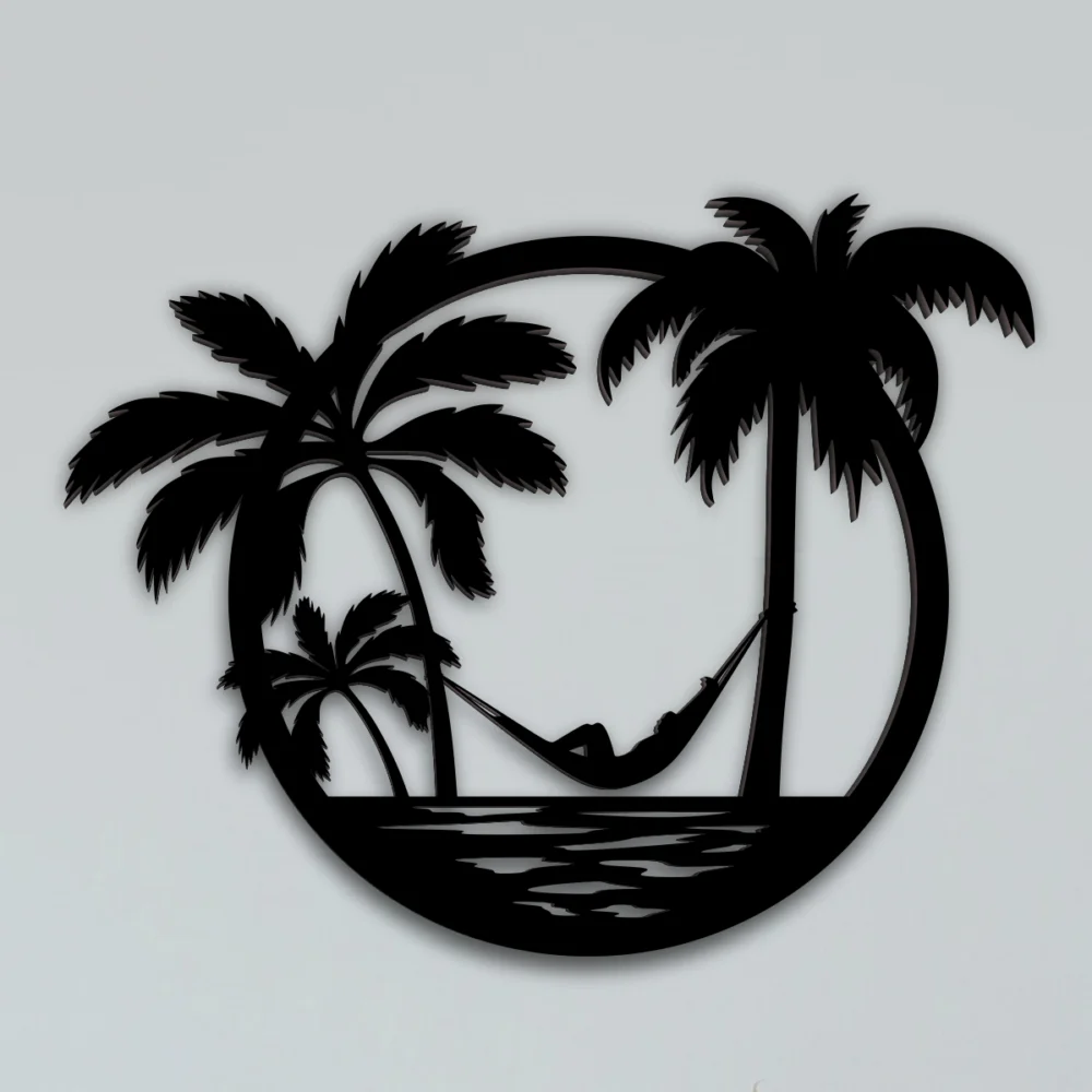 Free Laser Cut Palm Tree File Sunset Silhouette Svg Wall Decor Summer 1