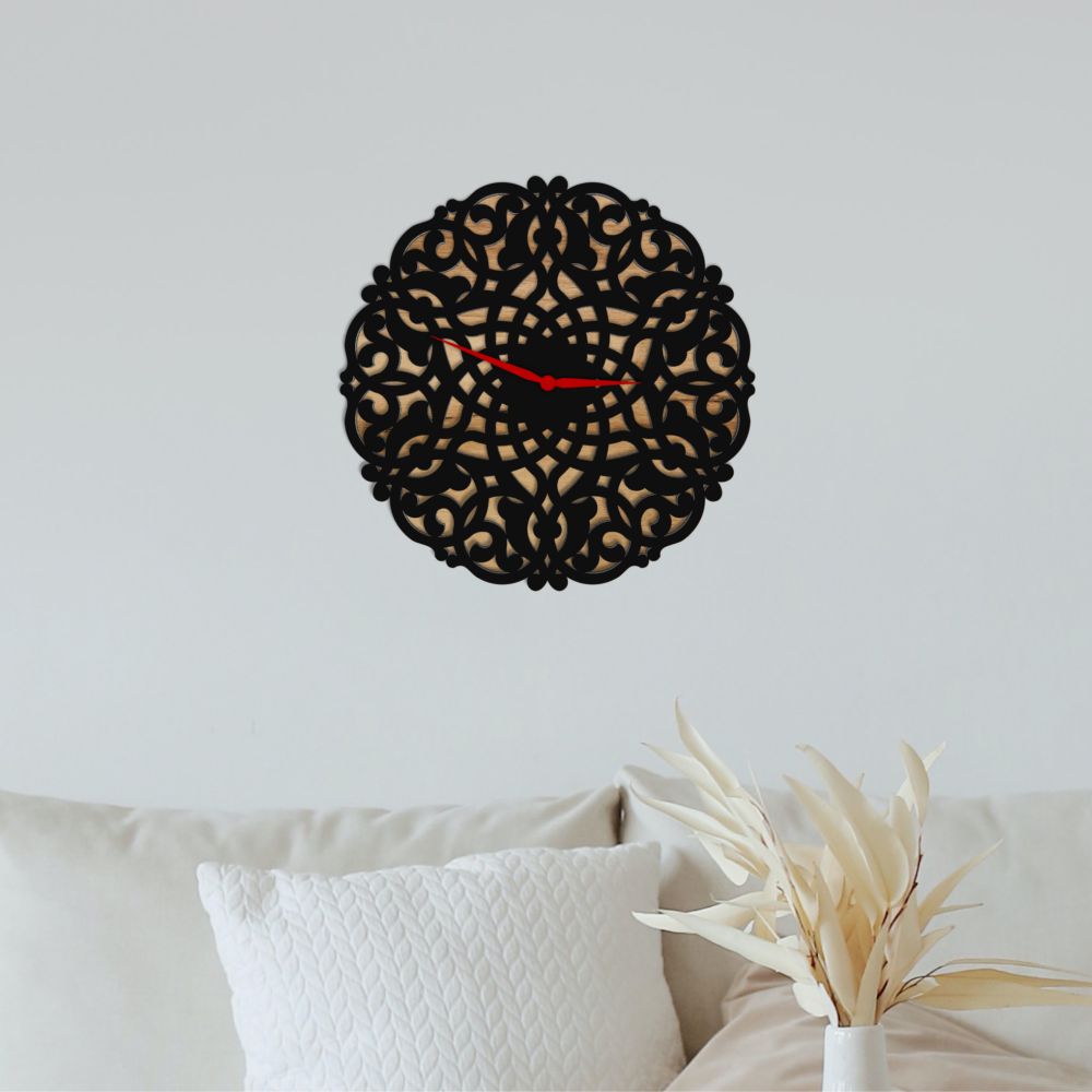 Laser Cut Lace Design Wall Clock File Mandala Svg 1