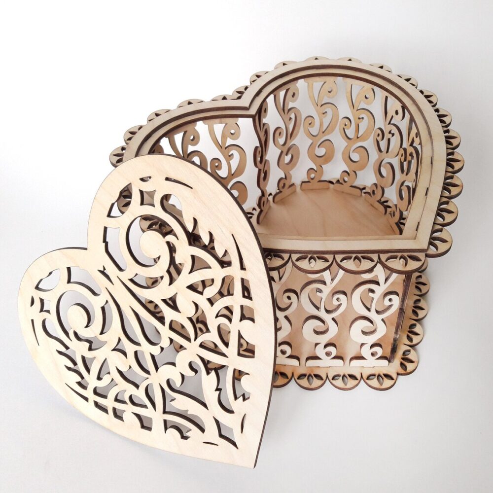 Laser Cut Heart Shaped Box File Decorative Heart Box Svg 2