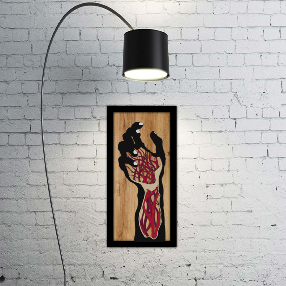 Laser Cut Multilayer Zombie Hand File Wall Art, Home Decor 2