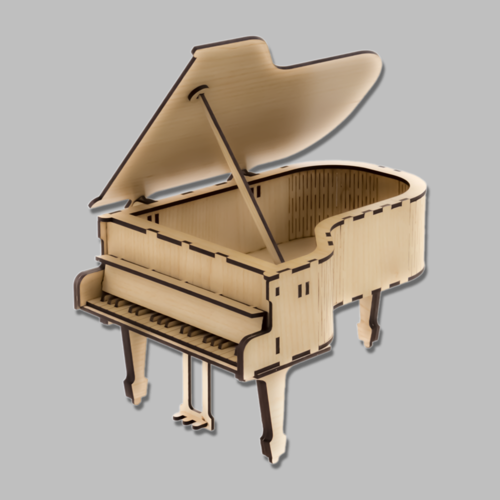 Laser Cut Piano Box File - Download SVG and DXF Template 1