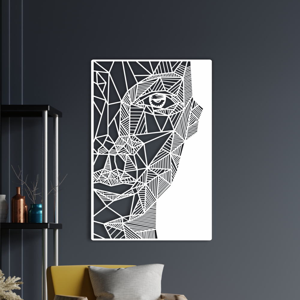 Laser Cut Geometric Women Face Svg Wall Decor File 2