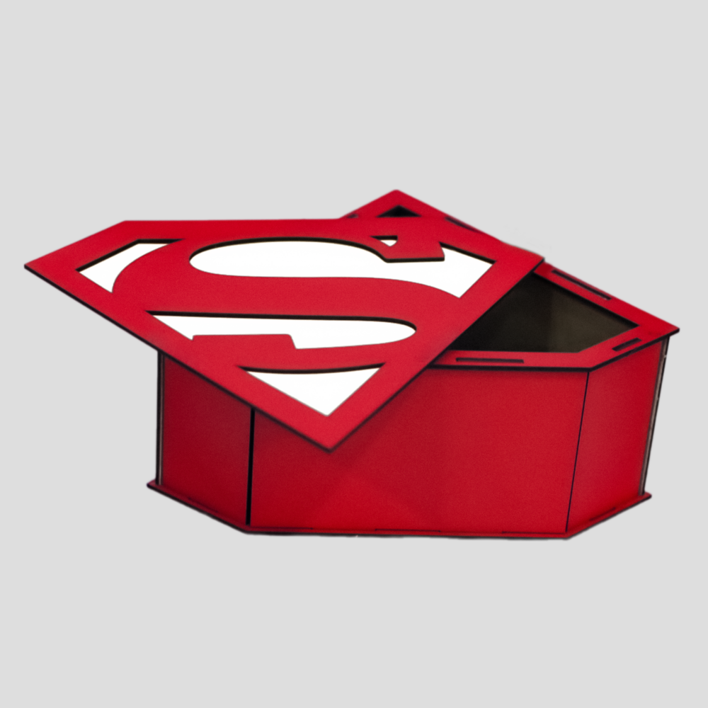 Laser Cut Box DXF Gift Box Template Superman SVG Files 2